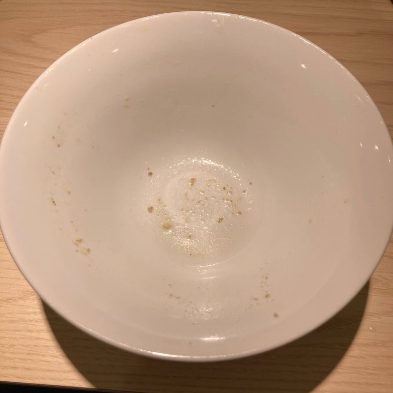 中野坂上【らぁめん 希いろ】の完食した空の丼